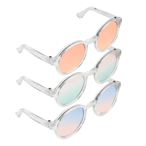 Beaupretty 3 Stück Mini Puppenbrillen Teilig Kunststoff Runde Brillen für Puppen Niedliche Kostümaccessoires für Puppenkleidung Vielseitig Einsetzbar für DIY Puppenhaus und Kinderspielzeug von Beaupretty