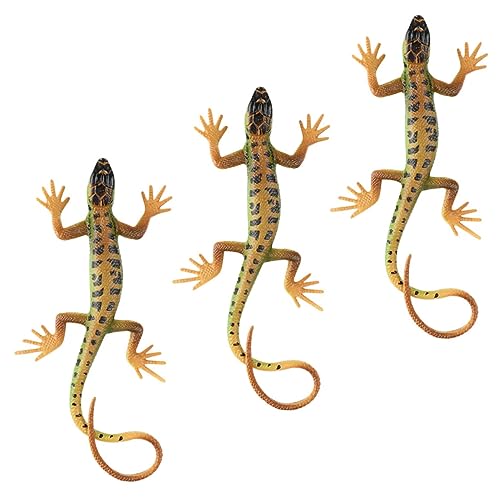 Beaupretty 3 Stück Realistische Eidechsen Figuren Künstliche Reptilien Dekoration für Garten Party und Lebensechte Lizard Ornamente Kognitiven Fähigkeiten von Kindern von Beaupretty