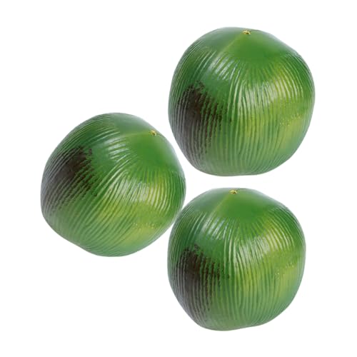 Beaupretty 3 Stück Simulierte Kokosnussdekoration Gänseblümchendekor Zitronen-küchendekor Modellbäume Künstliche Kokosfrucht Gefälschte Orangen Avivilea Kokosnussfrucht Plastik Grün von Beaupretty