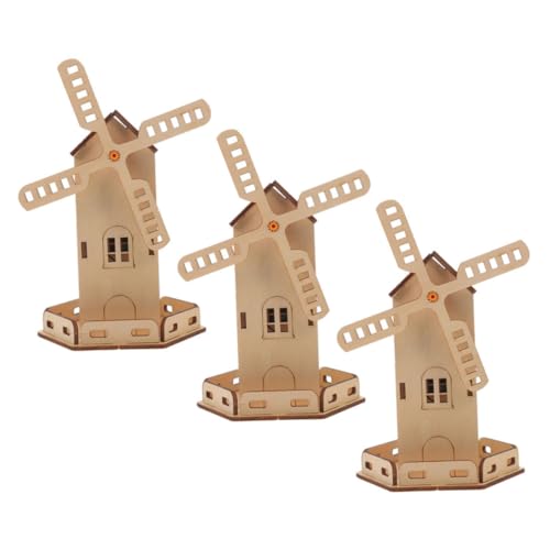 Beaupretty 3 Stück Solarbetriebene Windmühle Bastelset Teiliges DIY Holzmodell für Interaktives Stem Lernspielzeug zur und Ingenieurwissenschaft von Beaupretty