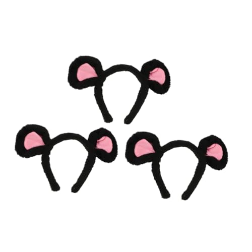 Beaupretty 3 Stück Stirnband Plüsch Haarband tierische Ohren Cosplay-Stirnbänder für Frauen tierische Cosplay-Requisiten Cosplay-Dekorationen Bühnenleistungsprop Plastik Black von Beaupretty