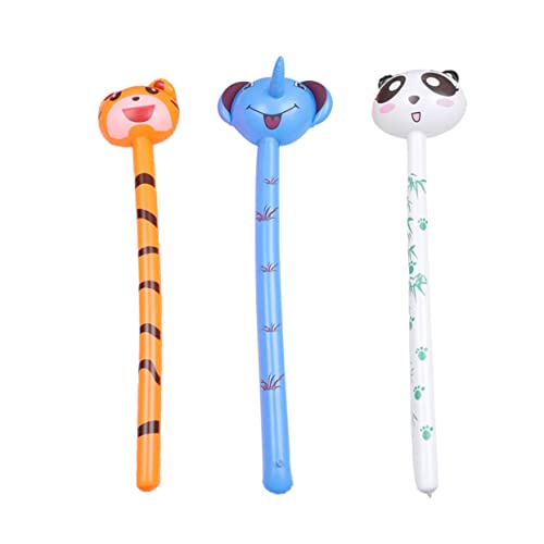 Beaupretty 3 Stück Teiliges Aufblasbares Tierstab Sicherem PVC mit Tiger Panda Elefant Schneller Aufblasfunktion für Kindergeburtstag Outdoor spiel und Festliche Dekoration von Beaupretty