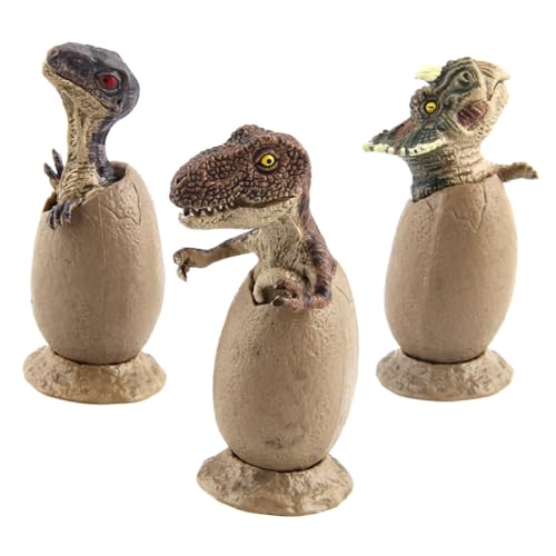Beaupretty 3 Stück Teiliges Dinosaurier Eier Modellset mit Halb Geöffneten Eierschalen Realistische Dinoschlüpflinge Dekorative Tischornamente für Dinosaurierfans von Beaupretty
