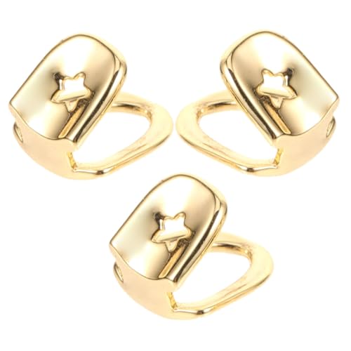 Beaupretty 3 Stück Teiliges Einzelne Goldfarbene Zahnkappen für Obere Zähne Komfortabel und Langlebig Einfache Anwendung Stilvolle Party und Hip Hop Zahnschmuck Accessoires für Auftritte von Beaupretty