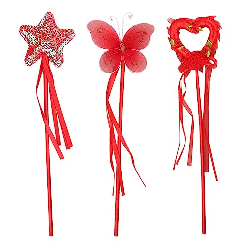Beaupretty 3 Stück Teiliges Feenstäbe mit Herz und Design Rot für Kindergeburtstagsfeiern und Cosplay Dekorationen Beaupretty 3 Stück Teiliges Feenstäbe mit Herz und Design Rot für Kindergeburtstagsfeiern und Cosplay Dekorationen von Beaupretty