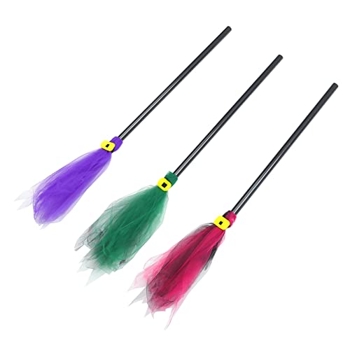 Beaupretty 3 Stück Teiliges Halloween Besen Buntes Hexenbesen Deko Lustige Party Dekoration für Halloween Feier Cosplay Atmosphäre Zubehör von Beaupretty