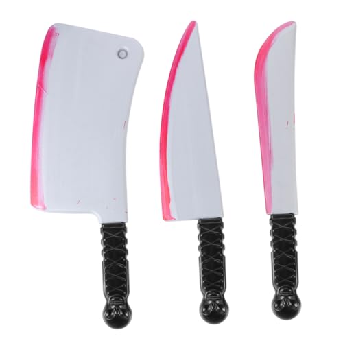 Beaupretty 3 Stück Teiliges Halloween Deko Messer Realistisch Blutige Nachbildung Gruselige Kostüm Requisite für Party Bühne Karneval und Horror Dekoration von Beaupretty