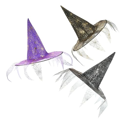 Beaupretty 3 Stück Teiliges Hexenhut Halloween Cosplay Hut mit Dekorativer Gazeeinlage Strapazierfähiger für Party Bühnenauftritte und Halloween Feiern Gold Schwarz und Silber Schwarz Beaupretty 3 Stück Teiliges Hexenhut Halloween Cosplay Hut mit Dekorativer Gazeeinlage Strapazierfähiger für Party Bühnenauftritte und Halloween Feiern Gold Schwarz und Silber Schwarz von Beaupretty