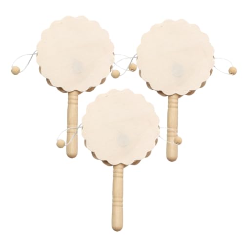 Beaupretty 3 Stück Teiliges Holz Rassel Trommel zum Selberbemalen Unvollendete DIY Rasseltrommel für Sicher und Geruchlos Kreative Malerei für Stundenlangen Spaß von Beaupretty