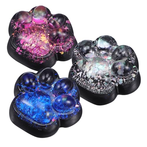Beaupretty 3 Stück Teiliges Katzenpfoten Quetschspielzeug aus Robustem TPR Süße Kleine Stress Fingerübungs spielzeuge für Teenager und Erwachsene Tragbar für Büro Party und von Beaupretty