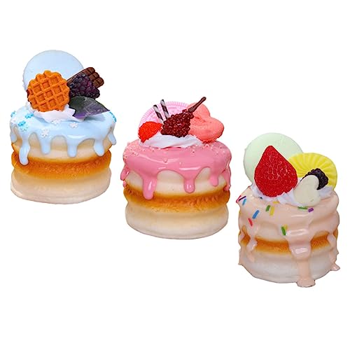 Beaupretty 3 Stücke Künstliche Kuchen Modelle Realistisches Gefälschtes Kuchenmodell für Kuchendekoration Mixed Color Mousse Display für Fotorequisiten und Party Deko von Beaupretty