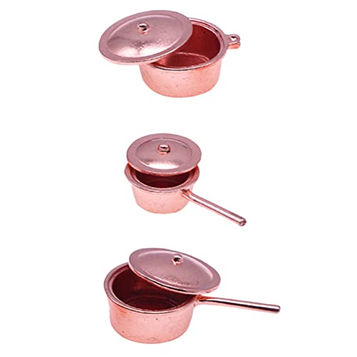 Beaupretty 3 Stück Teiliges Mini Kochgeschirr Set Spielzeugpfannen Realistisch Gestaltete Puppenhaus Küche Kinderküche Zubehör für Fantasievolles Rollenspiel und Dekorative Miniaturküchen von Beaupretty