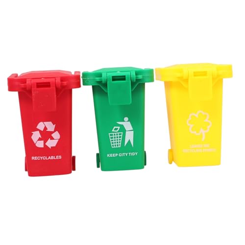 Beaupretty 3 Stück Teiliges Mini Mülltonnen für Kleines Recycling Interaktives Lernspiel für Kindergarten und Schule Robuste Plastikmülleimer in Farben Umweltfreundlicher Desktop Organizer von Beaupretty