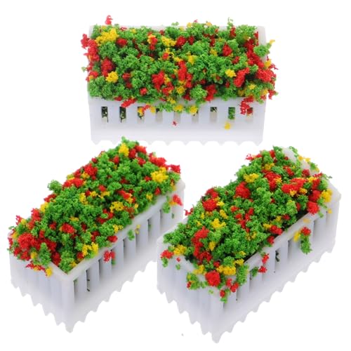 Beaupretty 3 Stück Teiliges Miniatur Blumenbeet Weiß Dekorative Micro Landscape Pflanzbeete für Puppenhaus Lebensechte Miniatur Pflanzen für Modellbau und DIY Gartendekoration von Beaupretty
