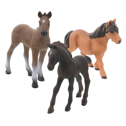 Beaupretty 3 Stück Teiliges Realistische Pferdemodelle aus Leichtem Handbemalt Pädagogisches Kindlichen Fantasie als Geburtstagsgeschenk für Jungen und Mädchen von Beaupretty