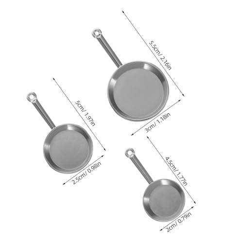 Beaupretty 3 Stücke Mini Bratpfannen als Mini Küchenzubehör für Rollenspiel und Lernspielzeug von Beaupretty