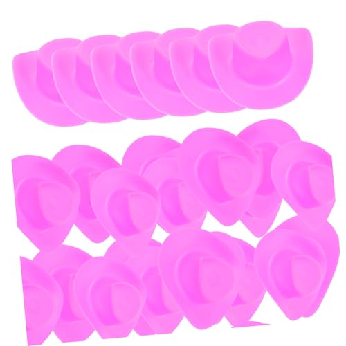 Beaupretty 30 Stück Mini Cowboy Hüte Kunststoff Miniatur Hüte Partydeko Zarte Kleine für Puppen DIY Bastelbedarf Rosa von Beaupretty