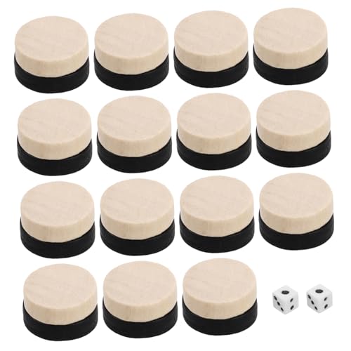 Beaupretty 30 Stück Schachzubehör Brettschach Groß Glatt Für Jumbo Weiß Dame Bunt Braun Klein Mit Rot Spielzubehör Interaktives Tischsportspiel Schachspiel Holz von Beaupretty