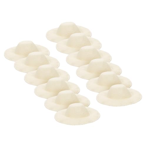 Beaupretty 30 Stück Teiliges Mini Strohhut Natürliche Beige Puppenhüte aus Langlebige DIY Dekoration für Puppenhaus Bastelzubehör und Kleine Ornamente von Beaupretty