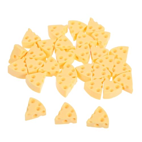 Beaupretty 30 Stück Teiliges Miniatur Käse aus Widerstandsfähigem Harz Kleine Realistische Käsefiguren für Puppenhaus Küche Basteln und Kreative Miniatur Dekorationen von Beaupretty