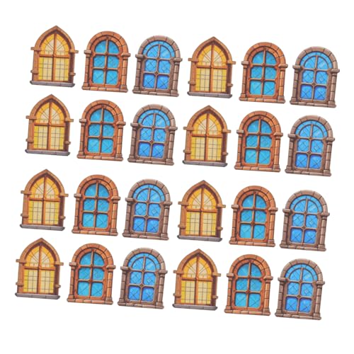 Beaupretty 30 Stück Teiliges Miniatur Puppenhaus Fenster aus Naturbelassenem Holz DIY Unbemalte Rahmen mit Künstlerischer Detailverarbeitung Vielseitig Kompatibel für Mini Möbelmodelle und von Beaupretty