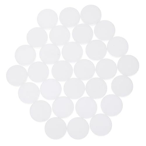 Beaupretty 30 Stück Teiliges Schachspiel Zubehör Weiß Kunststoffspielsteine Rundes Design Ersatzteile für Brettspiele Dame Spielsteine Lernspielzeug von Beaupretty