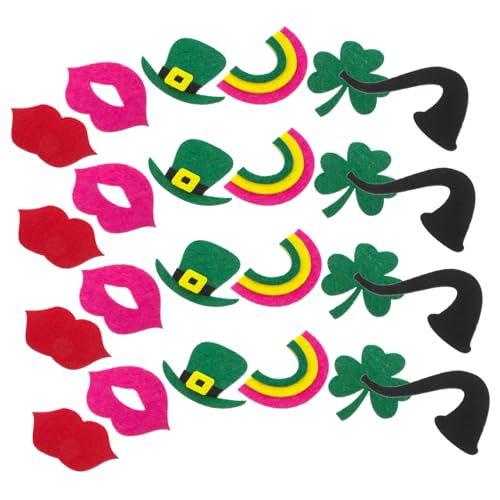 Beaupretty 30 Stück Teiliges Set Selbstklebende Filzaufkleber mit Irischen Motiven Shamrock Designs für DIY Basteln Partydekorationen und Irische Festtagsgestaltung von Beaupretty