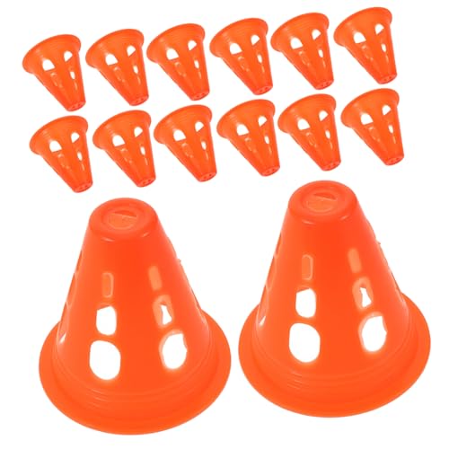 Beaupretty 30 Stück Teiliges Trainingskegel aus Robustem Kunststoff Windfest Leuchtend Orange Kegelförmig Vielseitig für Rollschuh Fußball und Basketballtraining Platzsparend Stapelbar für von Beaupretty