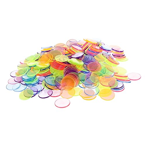 Beaupretty 300 Stück Bingo Chips Transparente Mischfarbe Spielzubehör für Bingo und Mathematikspiele für Partys und Lernspiele für Familien und Freunde von Beaupretty