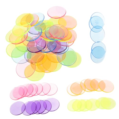 Beaupretty 300 Stück Bingo Zählchips Transparente Mischfarben Spielchips für Bingo Lernspiele und Party Zubehör für Familienaktivitäten von Beaupretty