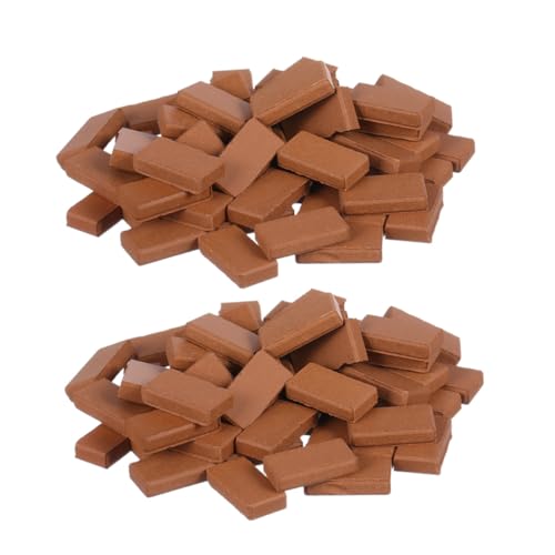 Beaupretty 300 Stück Maßstab Leichte Mini Wandziegel Realistische Kleine Modellbausteine für Puppenhaus Garten DIY Landschaftsbau Dekoration von Beaupretty