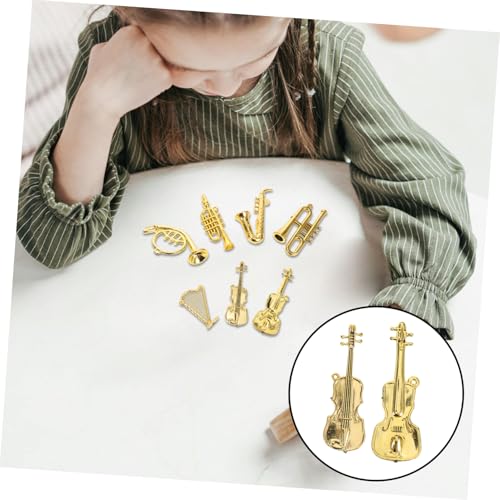 Beaupretty 35 Stück Teiliges Miniatur Musikinstrumente Set für Puppenhäuser Vielseitige Kunststoff Ornamente mit Gitarre Violine Mini Trompete und Bass Trompete Dekorativ für Feiertage und von Beaupretty