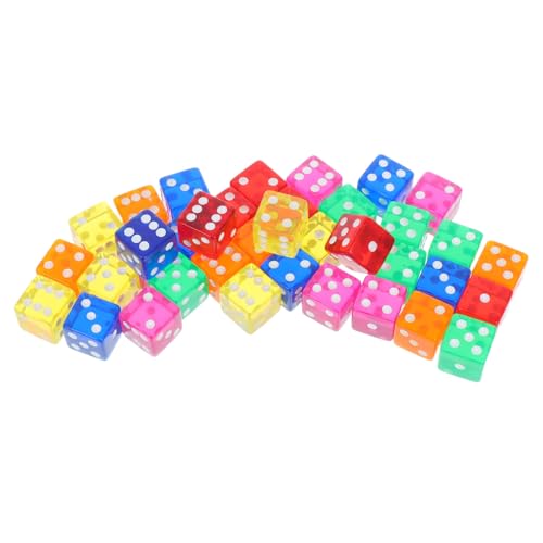 Beaupretty 36 Stück Seitige Acryl Würfel für Mathematikunterricht Brettspiele Partys und Interaktive Lernaktivitäten für Lehrmittel und Zählübungen von Beaupretty