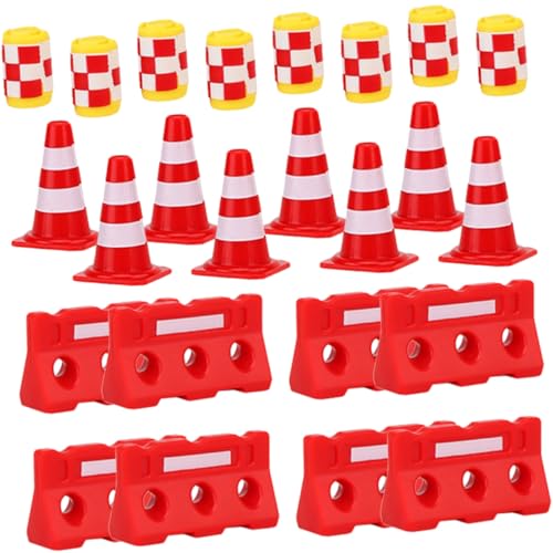 Beaupretty 36 Stück Teiliges Verkehrszeichen für Buntes Lernspielzeug mit Mini Pylonen Warnhütchen und Straßensperren Pädagogisch für Alter von Jahren Robustes Kunststoffmaterial von Beaupretty