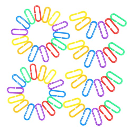 Beaupretty 360 Stück Teiliges Buntes Kunststoff C Clip Kettenglieder für Vogelkäfig Papagei Kletterkette Vielseitig Verwendbar als Lernspielzeug für Kindergarten und Frühe von Beaupretty