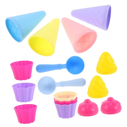 Beaupretty 3Er-Set EIS Eiscreme-Sandspielzeug Eisspielzeug für Kegelschaufelkegel Eisformen Eiskegelschaufelspielzeuge Sandschaufel und Kegelspielzeug Sand-Eistüten Plastik von Beaupretty
