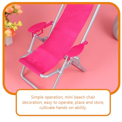 Beaupretty 3Stücke Mini Strandstuhl Klappbare Puppenmöbel für Puppenhaus Dekoration Stabil und Fantasieanregend für Miniatur und DIY Projekte von Beaupretty