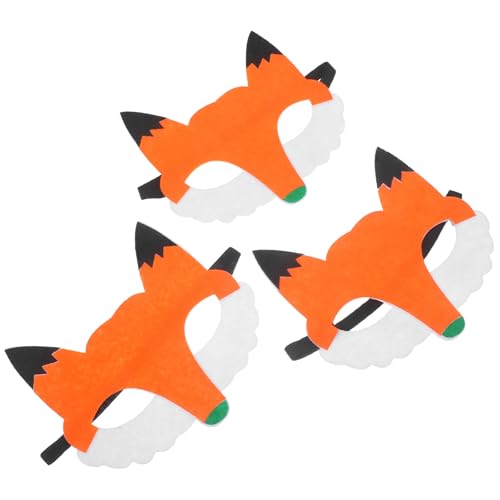 Beaupretty 3Stücke Tiermaske für Teiliges Hochwertigem nicht Gewebtem Material Niedliche Fuchs Maske für Karneval Halloween Partys mit Tiermotiven Leicht von Beaupretty