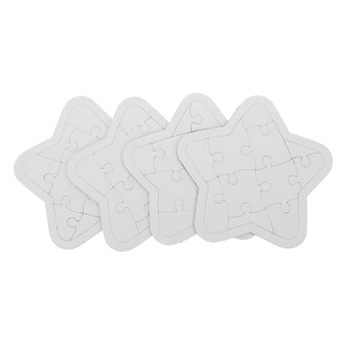 Beaupretty 4 Blätter Blank Puzzle Pieces DIY Kreativspielzeug zum Bemalen Papier Puzzle Sterne für Fördert Feinmotorik Farbenerkennung und Fantasie Geschenk für Kreative Bastelaktionen von Beaupretty