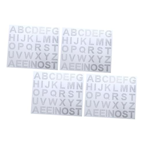 Beaupretty 4 Blätter Teiliges Selbstklebende Acryl Buchstabenaufkleber mit Glitzernden Strasssteinen Multifunktional zum Aufbügeln und Dekorieren von Kleidung Taschen Schuhen und DIY von Beaupretty