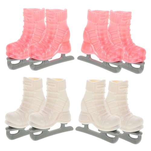 Beaupretty 4 Paare Mini Rollschuhe Puppenschuhe aus Strapazierfähigem Plastik Dekorative Eislaufschuhe Modell für DIY Puppenhaus Realistische Vier Räder Einfache Handhabung Langlebige von Beaupretty