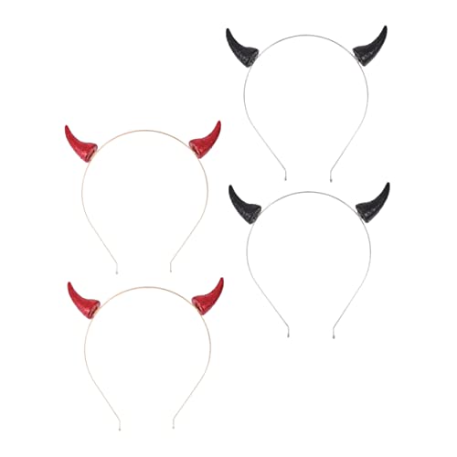 Beaupretty 4 STÜCKE Halloween Haarreifen mit Teufelshörnern Lustige Kostümaccessoires für Halloween und Geburtstagsfeiern für Cosplay und Parties von Beaupretty