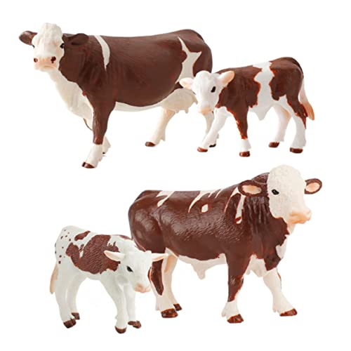 Beaupretty 4 STÜCKE Teiliges Farmtiere Modell Kuh Lernspielzeug Realistische Figuren Langlebig Sicher Pädagogisch von Beaupretty