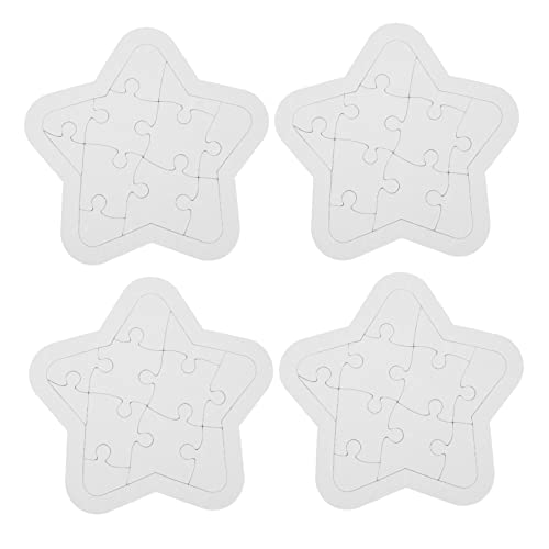 Beaupretty 4 Sätze Blanko Puzzles zum Bemalen Teiliges DIY Kinderpuzzles für Kreative Bastelstunden Leicht zu Handhaben für Persönliche Kunstprojekte Sicher und von Beaupretty