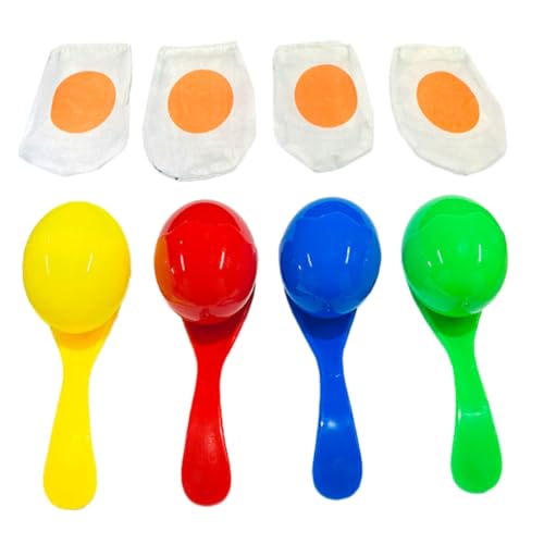 Beaupretty 4 Sätze Bunte Balance Löffel Spielset für Teiliges Outdoor Teamspiel Koordination und Motorik Interaktives Geschicklichkeitsspiel für Garten und Geburtstagsfeiern von Beaupretty