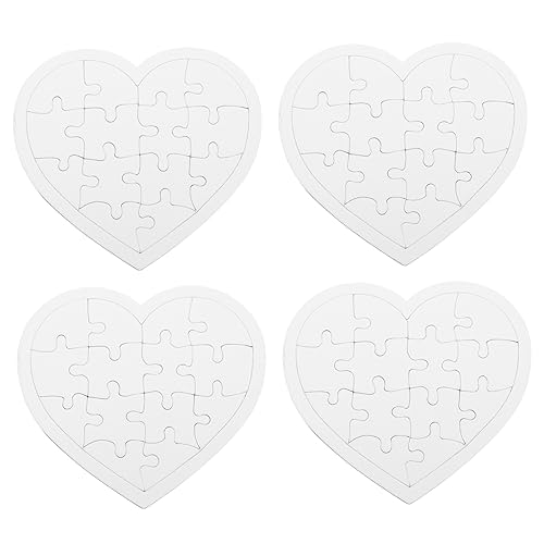 Beaupretty 4 Sätze Herzförmige Blankopuzzle zum Ausmalen Teiliges DIY Bastelset für Malmaterialien für Kreative für Entwicklung von Motorik und Kreativität von Beaupretty