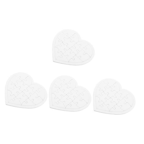 Beaupretty 4 Sätze Herzförmiges DIY Malpuzzle für Teiliges Blanko Puzzle für Kreatives Gestalten und Zeichnen Bastelmaterial für Mädchen Ab Jahren von Beaupretty