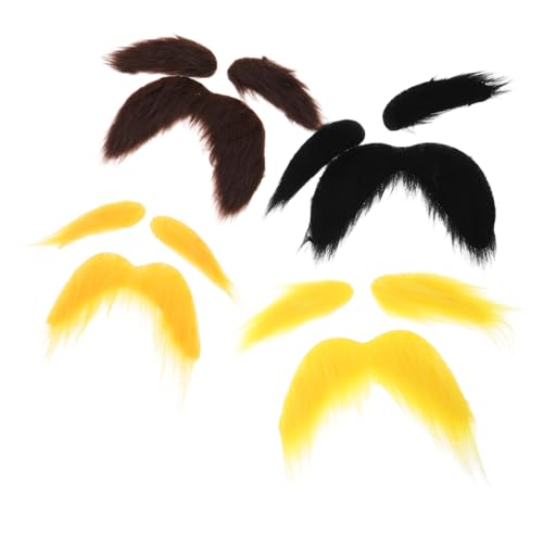 Beaupretty 4 Sätze Party gefälschter Bartanzug Maskerade Requisiten Karneval Kostüm partyzubehör Gefälschte Schnurrbart -Cartoon -Charaktere gefälschter Bart realistisch Falsch Bart Polyester von Beaupretty