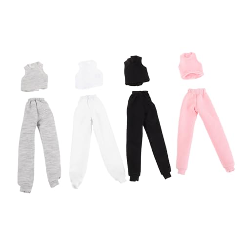 Beaupretty 4 Sätze Sommer Outfit mit Sportweste und Hose für Puppen Kleidung für Kreatives Spiel und Rollenspiele von Beaupretty