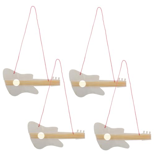 Beaupretty 4 Sätze Unvollendetes Holzgitarren Teilig für DIY Musikspielzeug Kindgerechte Sichere Holzqualität zum Bemalen und Kreativen Gestalten Fördert Musikalische Entwicklung und von Beaupretty